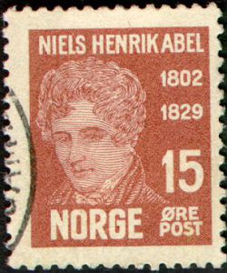 Norsk frimærke udgivet i 1929 i anledning af 100-året for Abels død